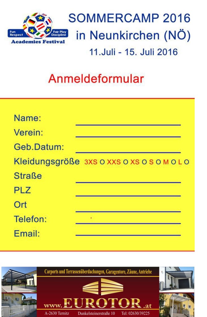 Anmeldung NK 2