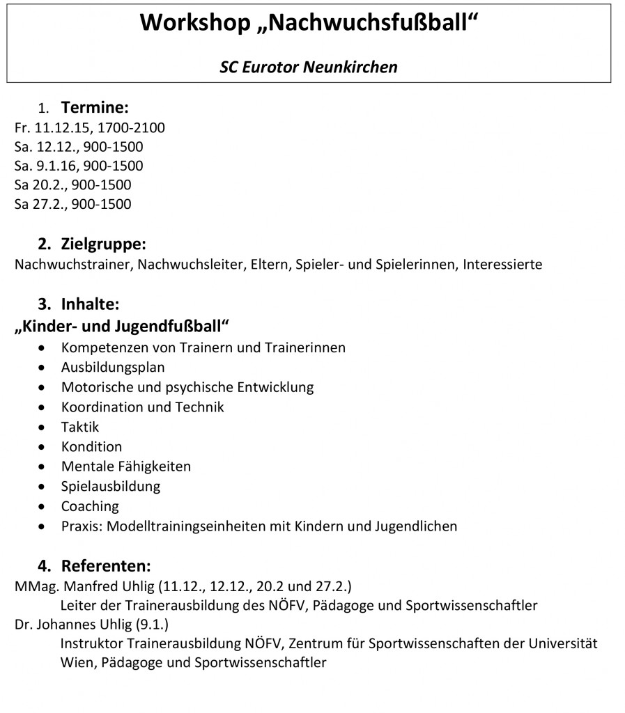 Jugendtrainerausbildung