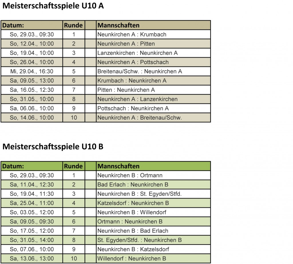 Spieltermine 2015 U10 A+B Kopie